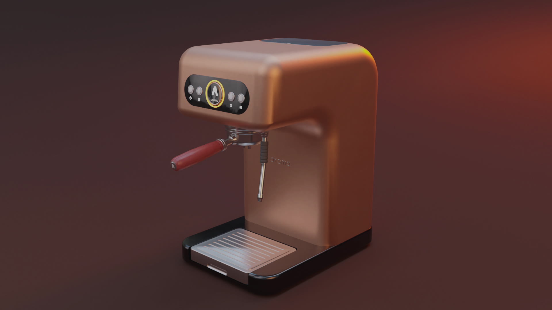 Cafetera Aroma E1 en acabado cobre